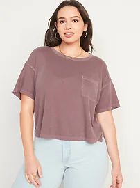 Oversized Garment-Dyed Cropped T-Shirt for Women | Old Navy (US)
