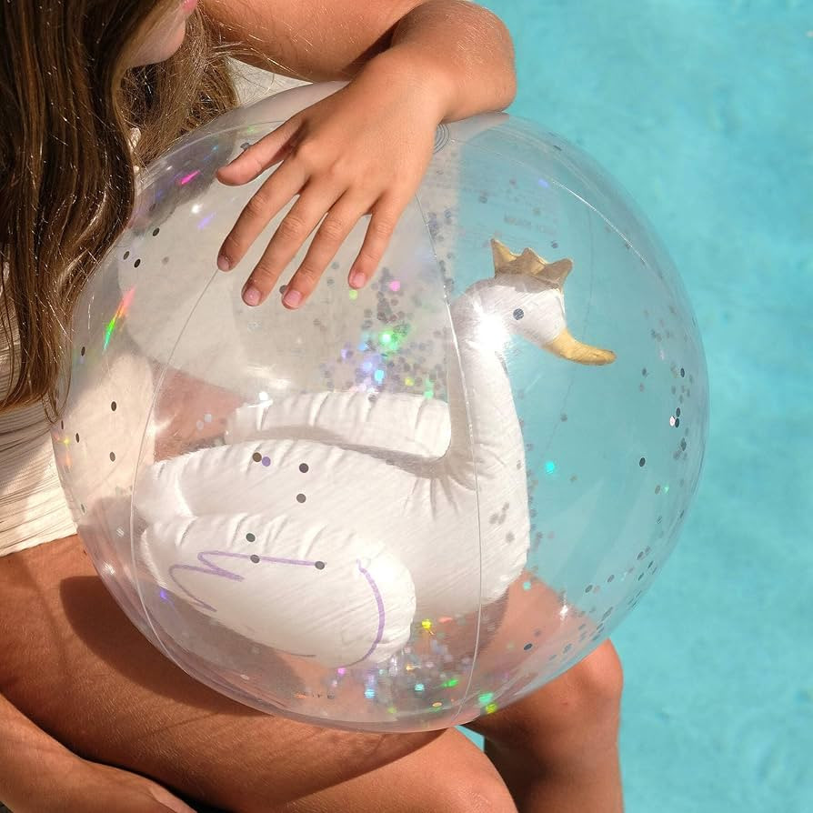 3D Inflatable Beach Ball | Princess Swan Multi | Amazon (US)
