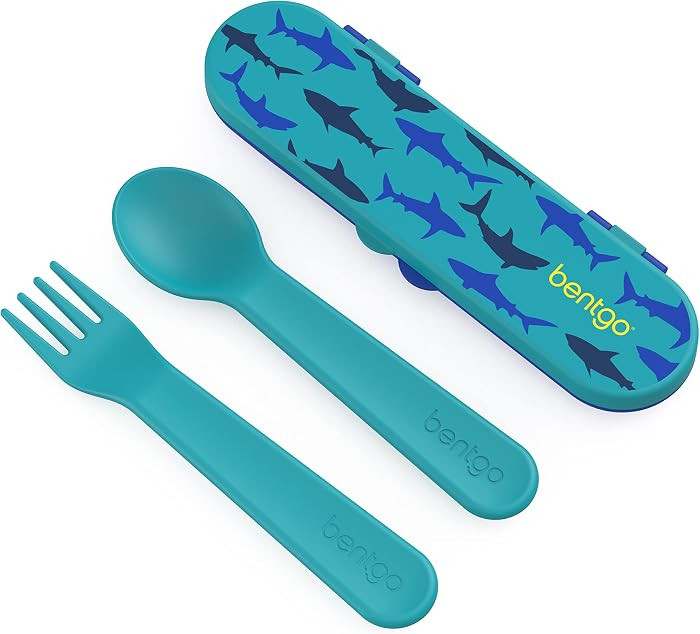 Bentgo\u00ae Kids Plastic Utensil Set - Reusable Fork, Spoon & Storage Case, PFAS- & BPA-Free, Ea... | Amazon (US)