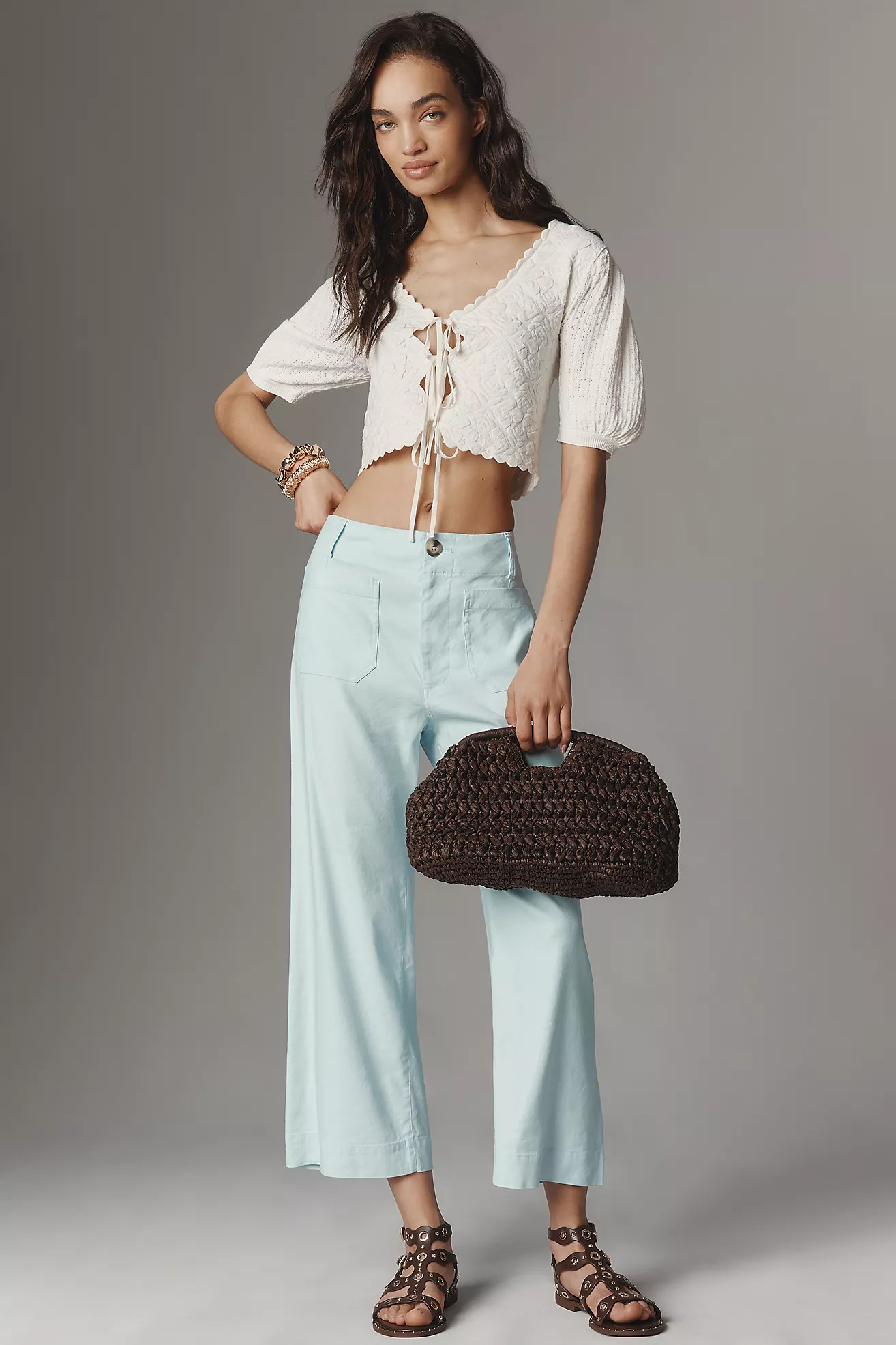 Colette European Linen Stretch Wide Leg Pants | Anthropologie (US)