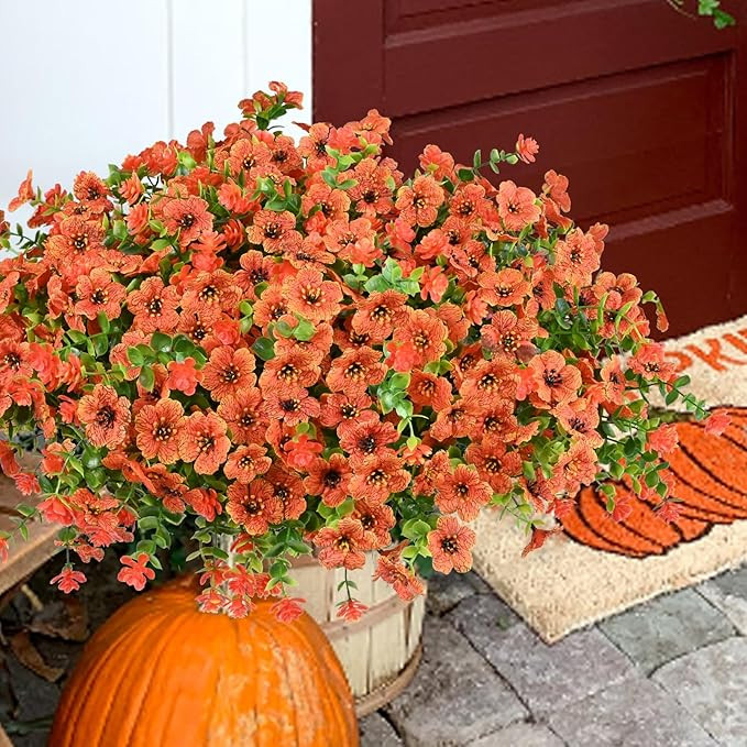 Artificial Flowers for Outdoor, UV Resistant Fake Silk Flowers, Realistic Faux Plants for Outside... | Amazon (US)