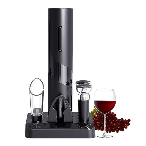 COKUNST Electric Wine Opener Set, Battery Operated Wine Bottle Corkscrew Opener with Foil Cutter, Wine Aerator Pourer, Vacuum Stoppers, Reusable Wine Bottle Openers with Accessories for Kitchen Party | Amazon (US)