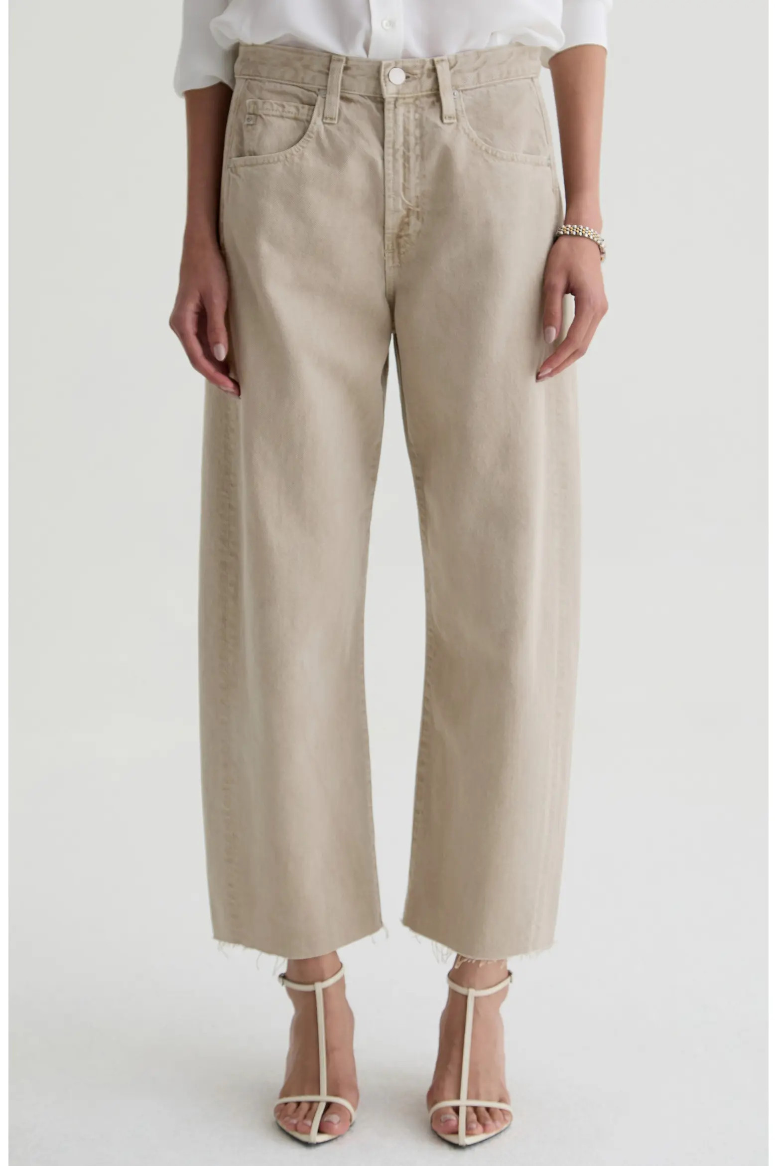Hattie Raw Hem High Waist Crop Barrel Jeans (Women) | Nordstrom | Nordstrom