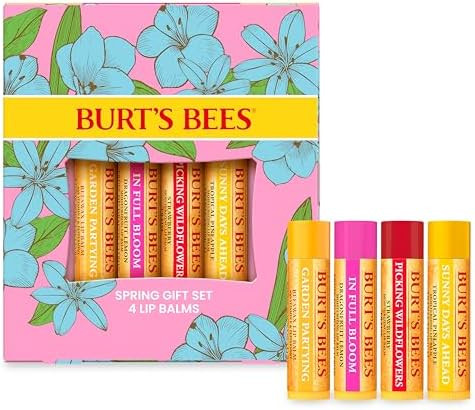 Burt's Bees Easter Basket Stuffers, In Full Bloom Lip Balm Set, Original Beeswax, Dragonfruit Lem... | Amazon (US)
