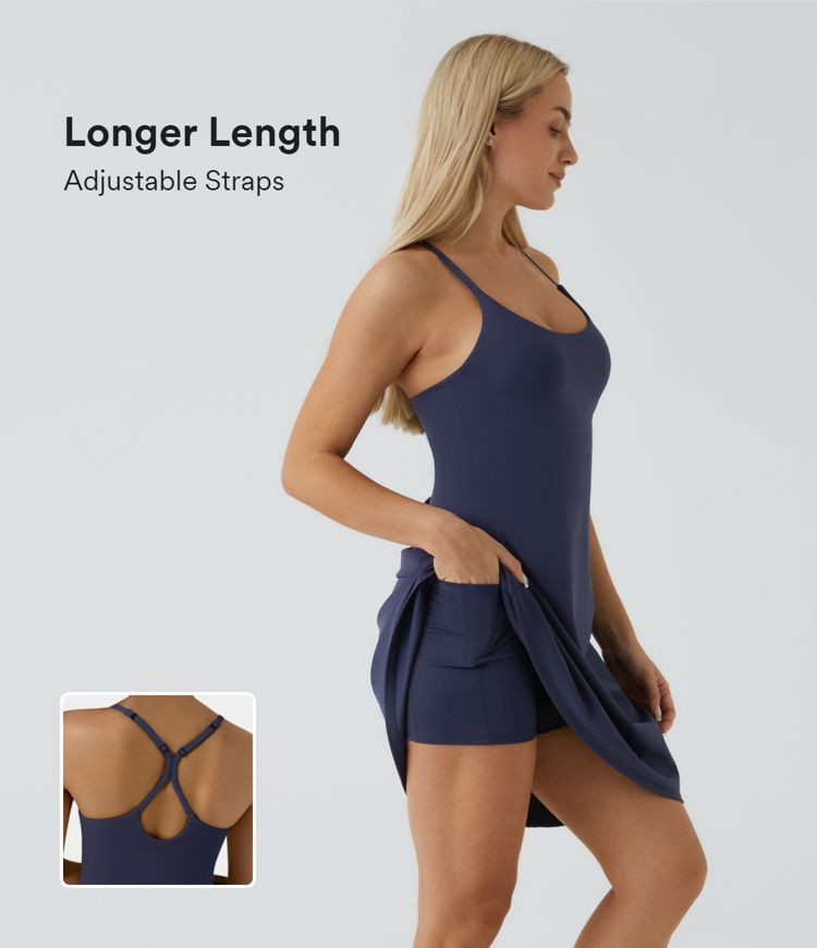 Softlyzero™ Airy Backless Cut Out Adjustable Strap 2-in-1 Pocket Cool Touch Longer Yoga Active ... | HALARA