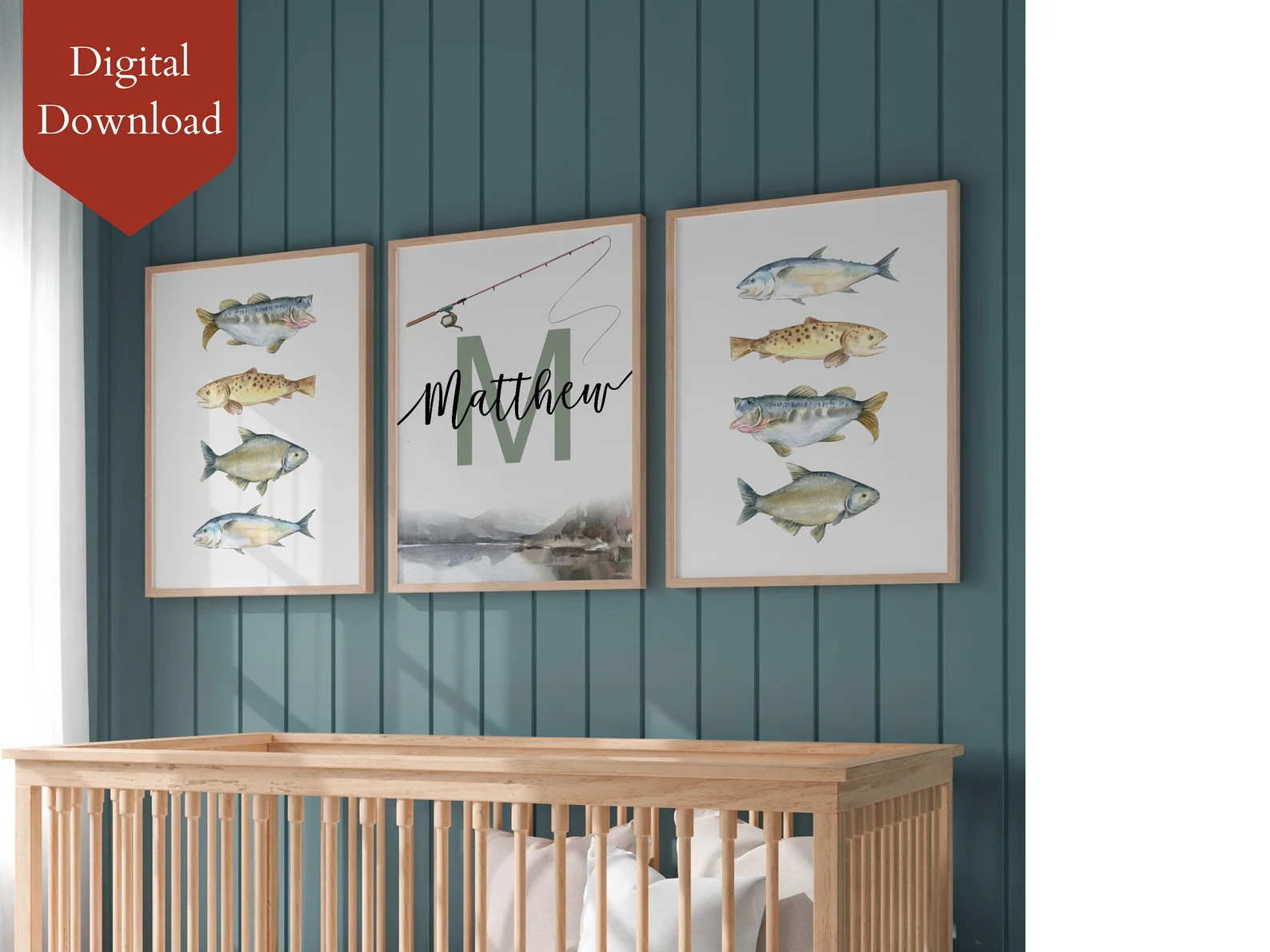 Personalized Printable Fishing Hunting Nursery Art Print - Etsy | Etsy (US)