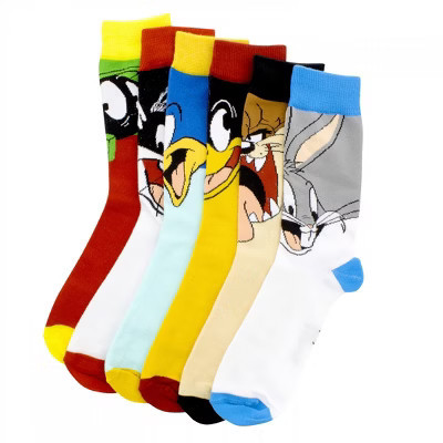 Mens Looney Tunes Characters 6-Pack Crew Socks | Target