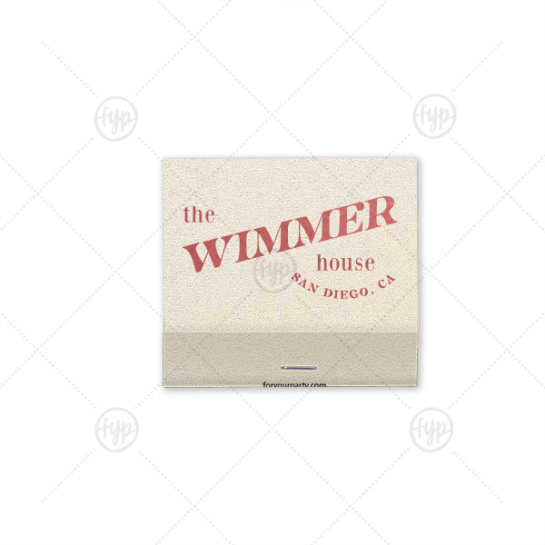 Bold Family Name House Matchbook | ForYourParty