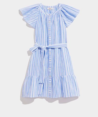 Striped Seastitch Double Gauze Shirt Dress | vineyard vines