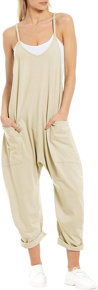 Fiona Jolin Jumpsuits for Women Casual Summer Loose Wide Leg Overalls Baggy Long Harem Pants Romp... | Amazon (US)