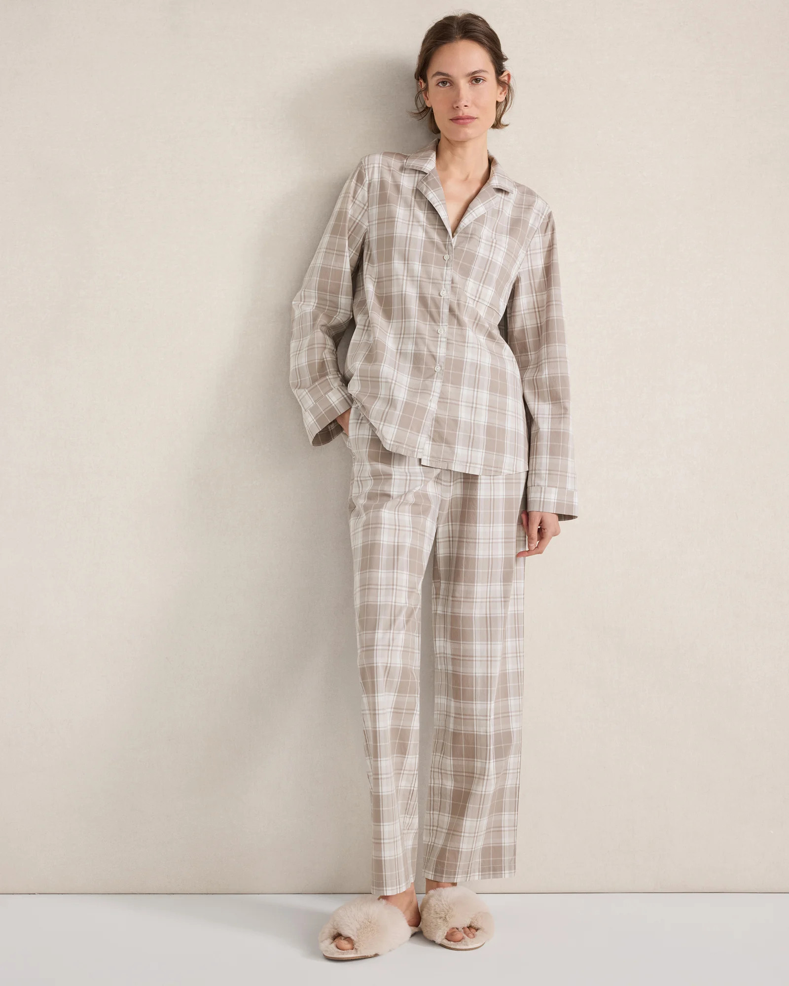 Organic Cotton Poplin Classic Plaid Pajama Pants | Talbots