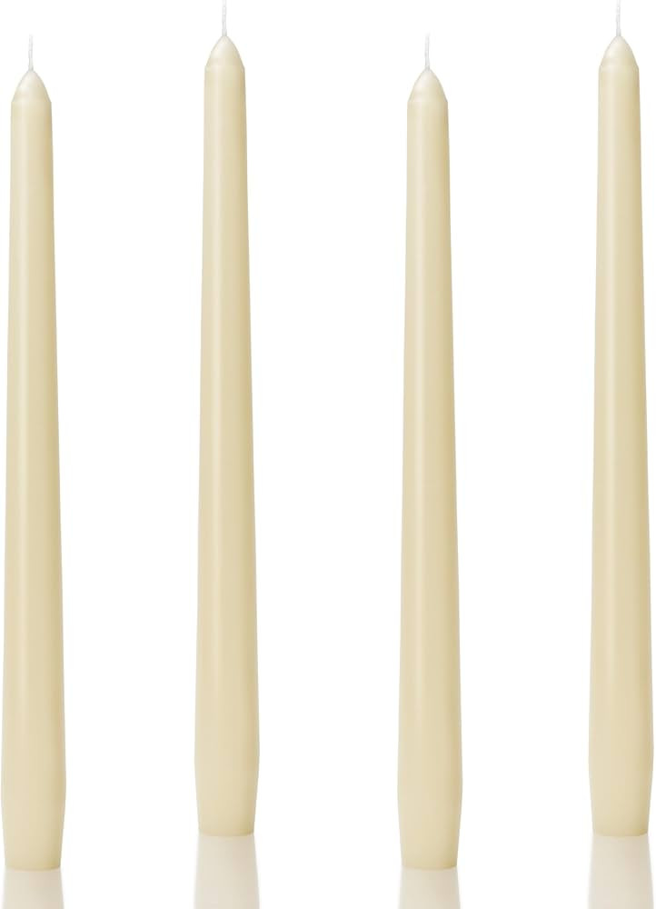 Ivory Taper Candles 10-Inch - Ivory Candlesticks Dripless Long Cream Tapered Candle Tall Unscente... | Amazon (US)