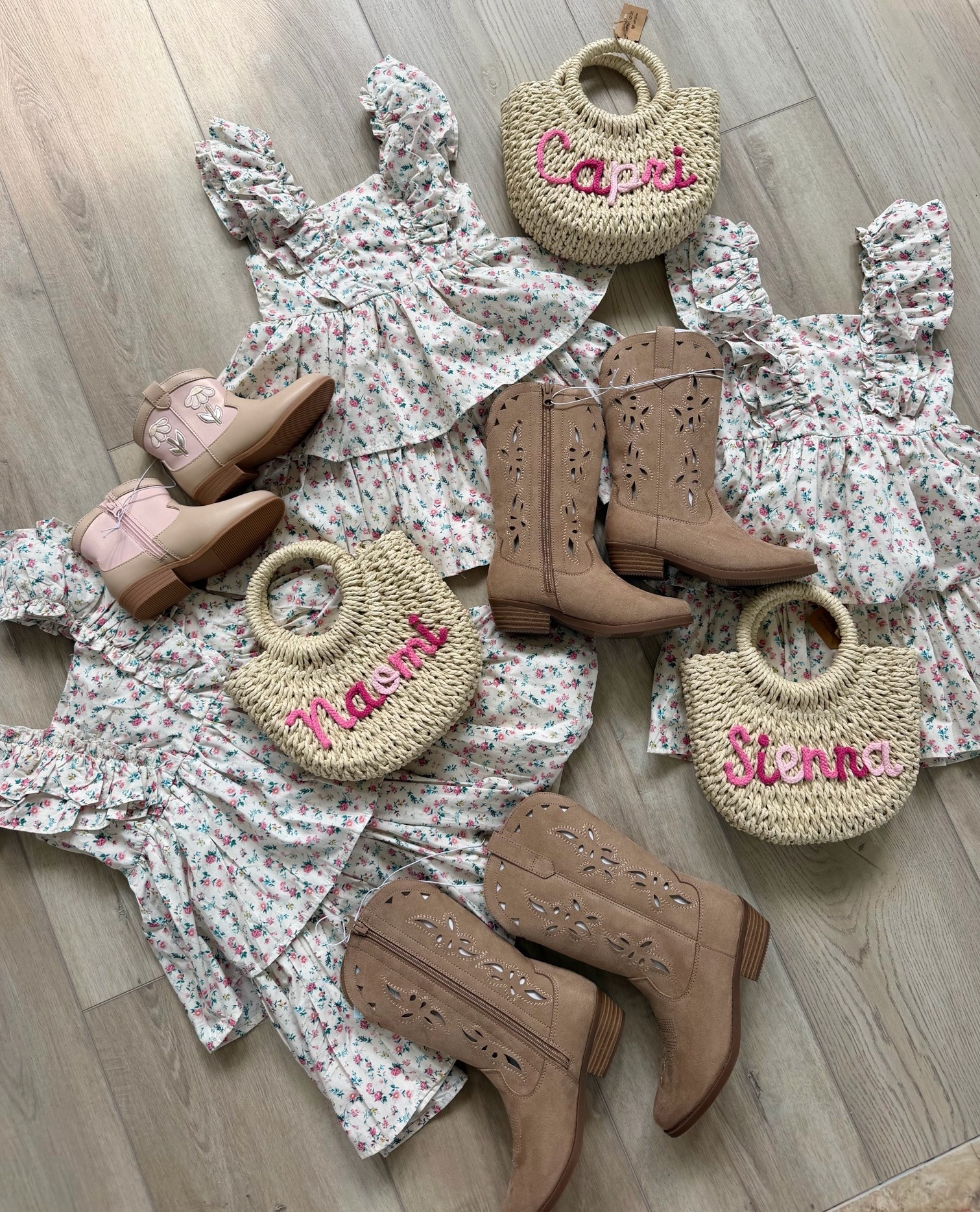 Girls birthday gift ideas 🐴🌷🌸💖🎂✨ 

Flower dress are from Janie and Jack, personalized bags are from Etsy, western boots are from Target!

#LTKKids #LTKBaby