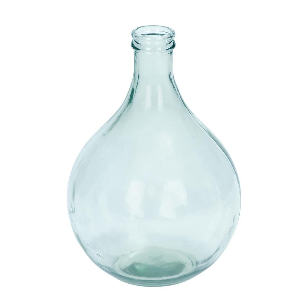 LITTON LANE 17 in. New Traditional Clear Glass Decorative Vase | The Home Depot