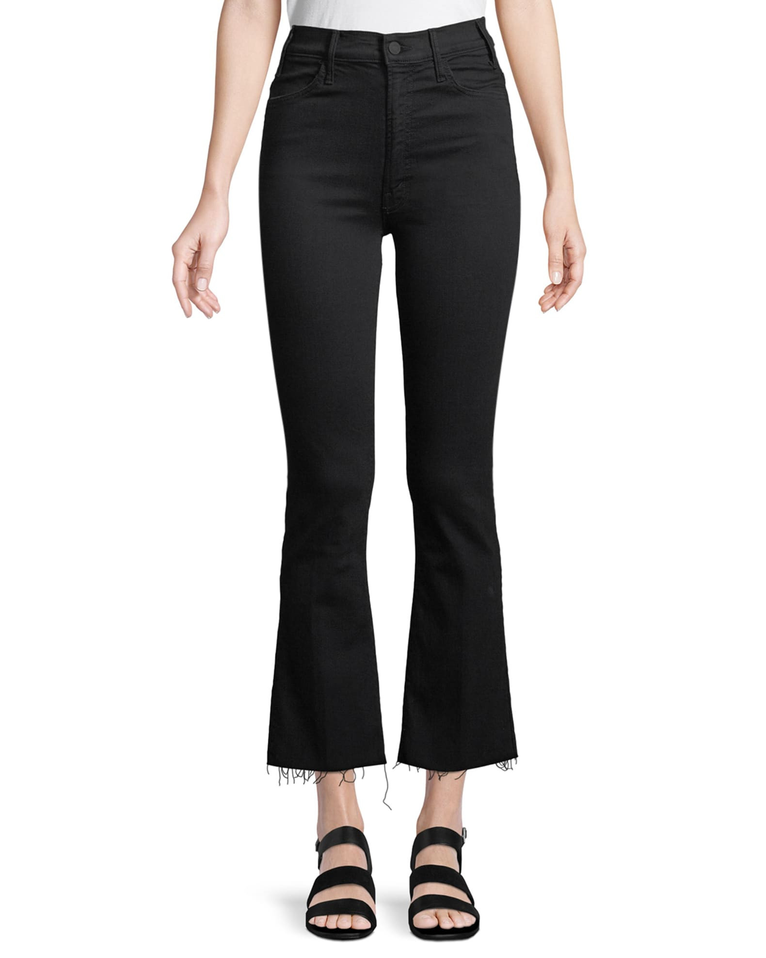 MOTHER Hustler Frayed Ankle Boot-Cut Jeans | Neiman Marcus