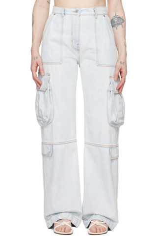 Blue Oversized Denim Cargo Pants | SSENSE
