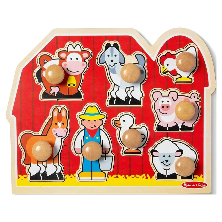 Melissa & Doug Large Farm Jumbo Knob Puzzle - 8 pieces - Walmart.com | Walmart (US)
