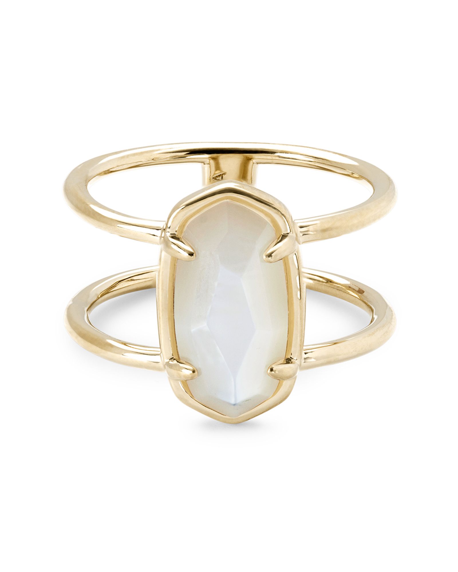 Elyse 18k Gold Vermeil Double Band Ring in Ivory Mother Of Pearl | Kendra Scott | Kendra Scott