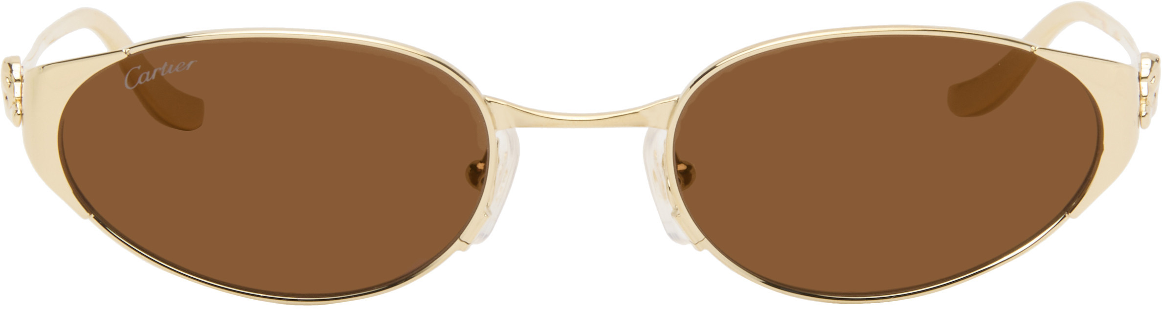 Cartier Gold 'Panthère de Cartier' Sunglasses | SSENSE