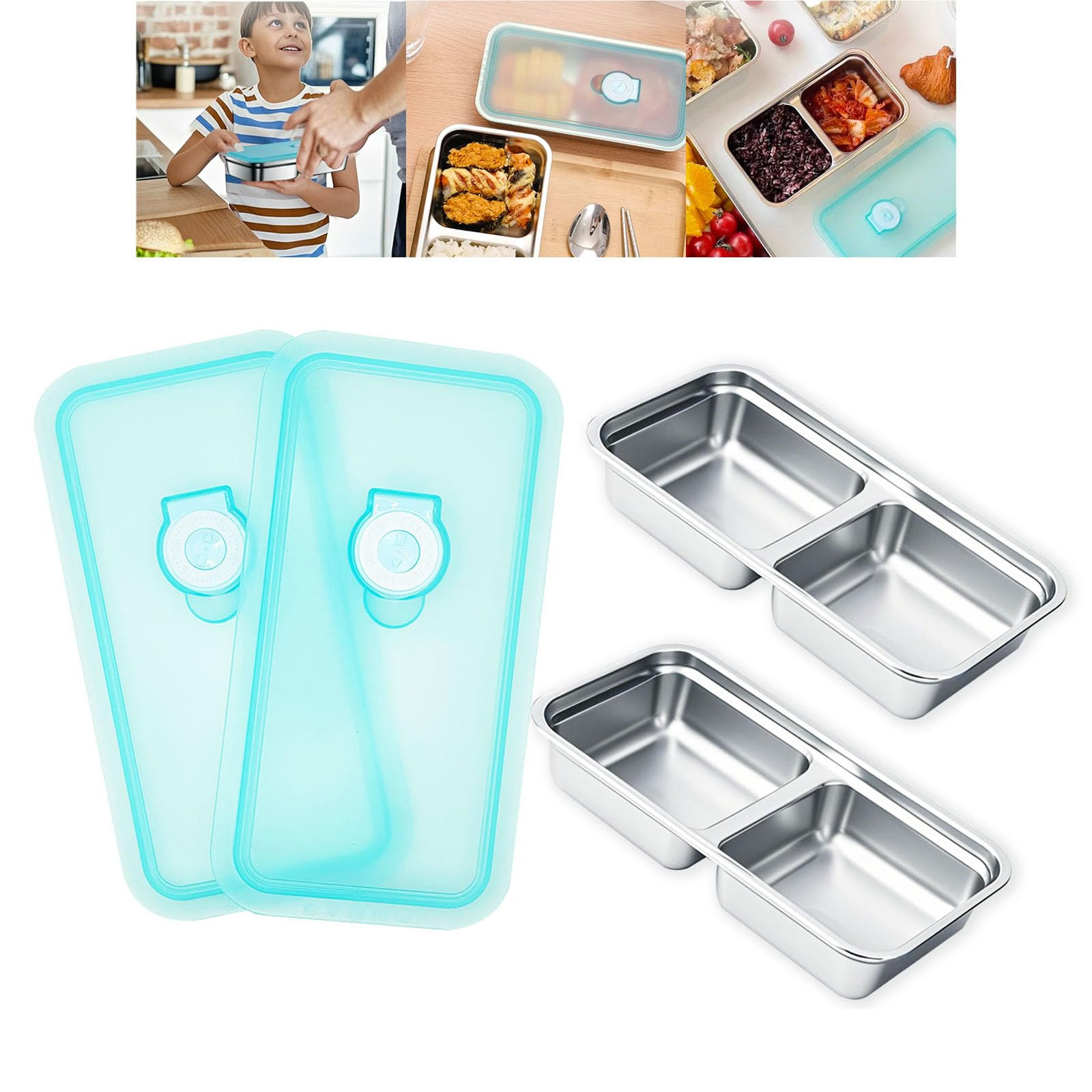 2pcs Grab and Go Snack Containers Stainless Steel, Reusable Snack Condiment Containers with Lids,... | Amazon (US)