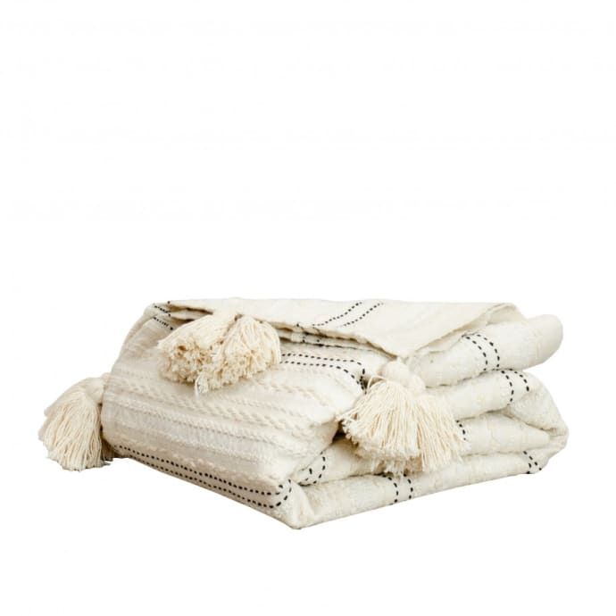 Also Home Cream Textured Weave Throw  - Trouva | Trouva (Global)