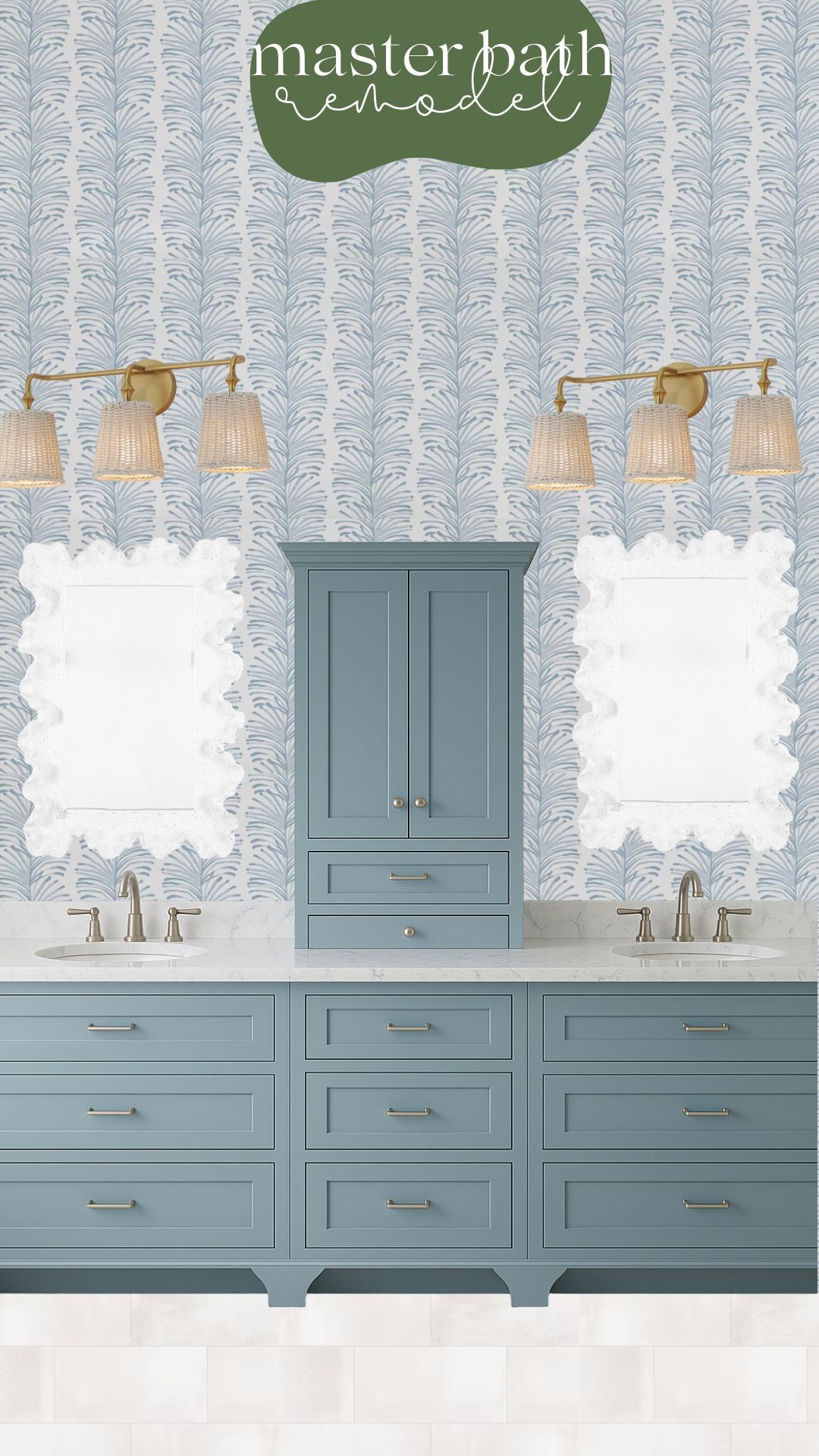 Designing our master bathroom retreat has been such a dream after the house fire rebuild ✨ I’m bringing in Pepper Home textiles for a touch of softness and pattern, paired with Sherwin-Williams Serenata on the vanity—a shade that feels calm, fresh, and timeless. The goal is a space that feels like a true at-home spa: layered textures, soft color, and thoughtful details that turn everyday routines into little moments of luxury 💙🛁 

#LTKFamily #LTKHome #LTKSeasonal