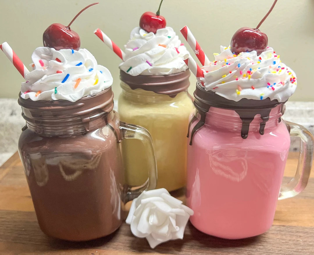 Mason Jar Faux Milkshake - Etsy | Etsy (US)