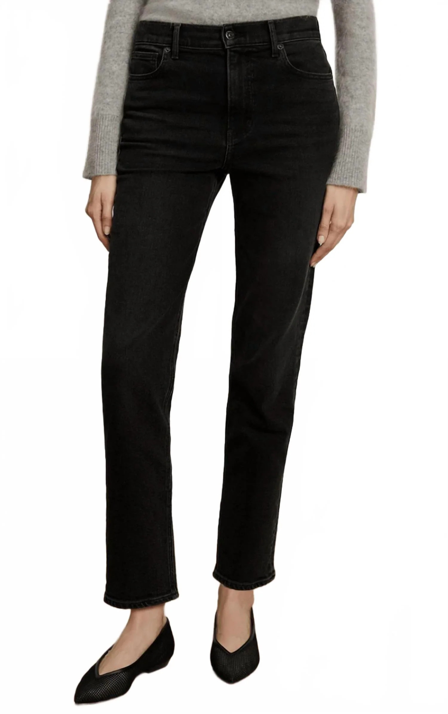 Leah Straight Leg Jean In Washed Onyx | Shop Simon