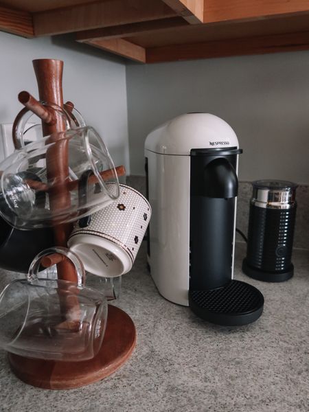 Coffee area: White Nespresso Vertuo Plus, frother, and mug tree☕️

#LTKover40 #LTKstyletip #LTKhome