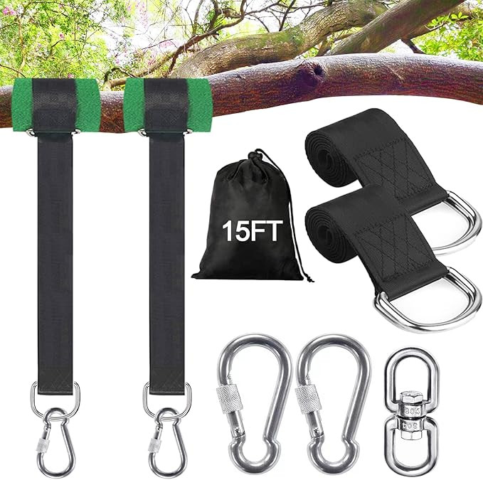 Safe Tree Swing Hanging Straps Kit, 3FT/10FT/15FT/20FT, Heavy Duty Holds 5500LBS Extra Long Adjus... | Amazon (US)