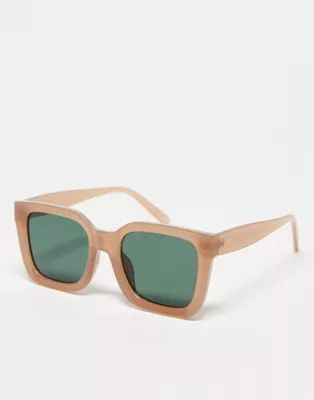 AIRE Abstraction rectangle sunglasses in fawn | ASOS (Global)