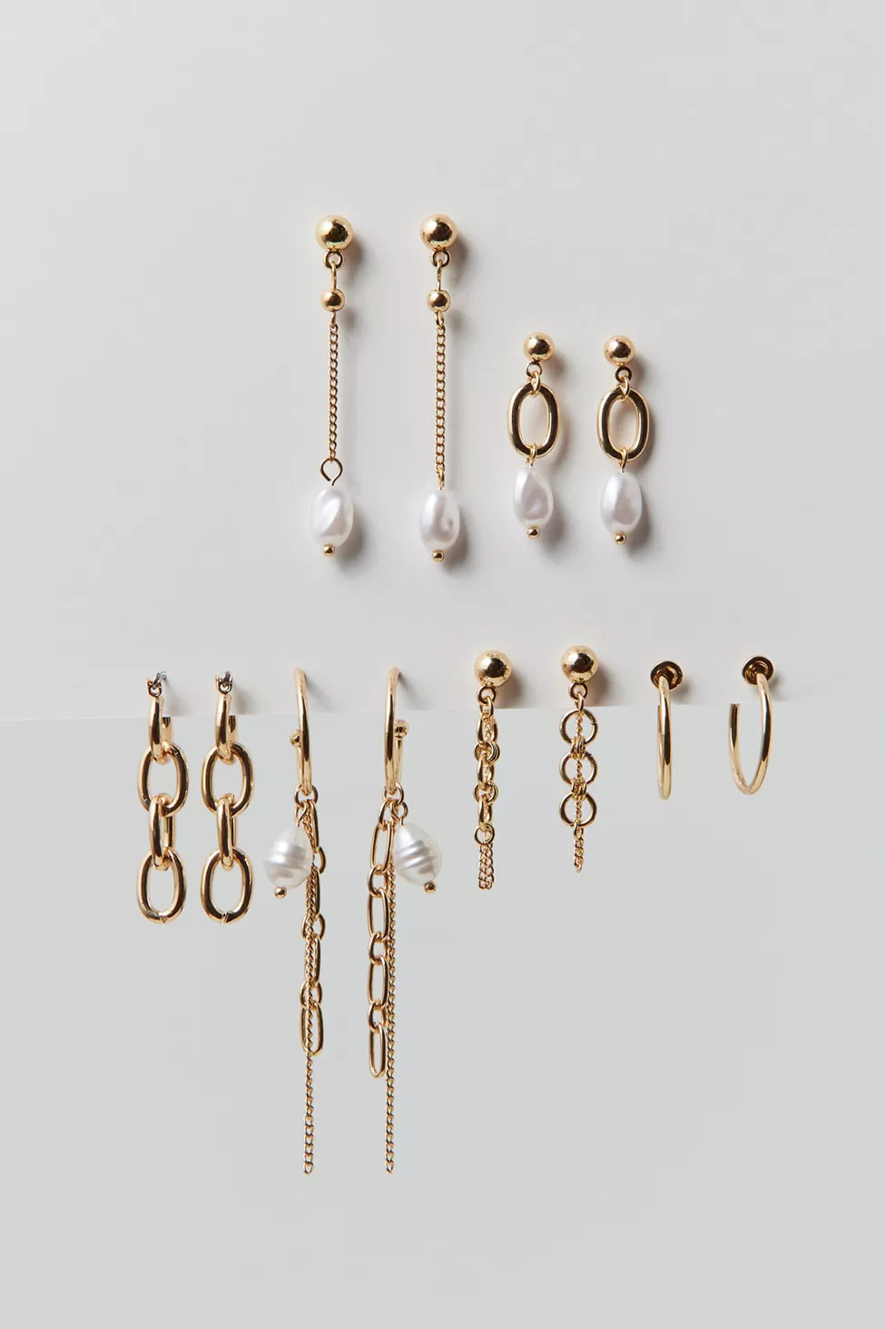 Modern Pearl Post & Hoop Earring Set | Urban Outfitters (US and RoW)