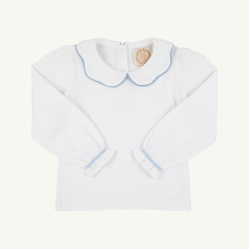 Emma's Top - Worth Avenue White with Barrington Blue | The Beaufort Bonnet Company
