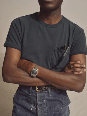 J.Press x BM Classic Navy Toughknit Pocket Tee - Buck Mason- Modern American Classics | Buck Mason