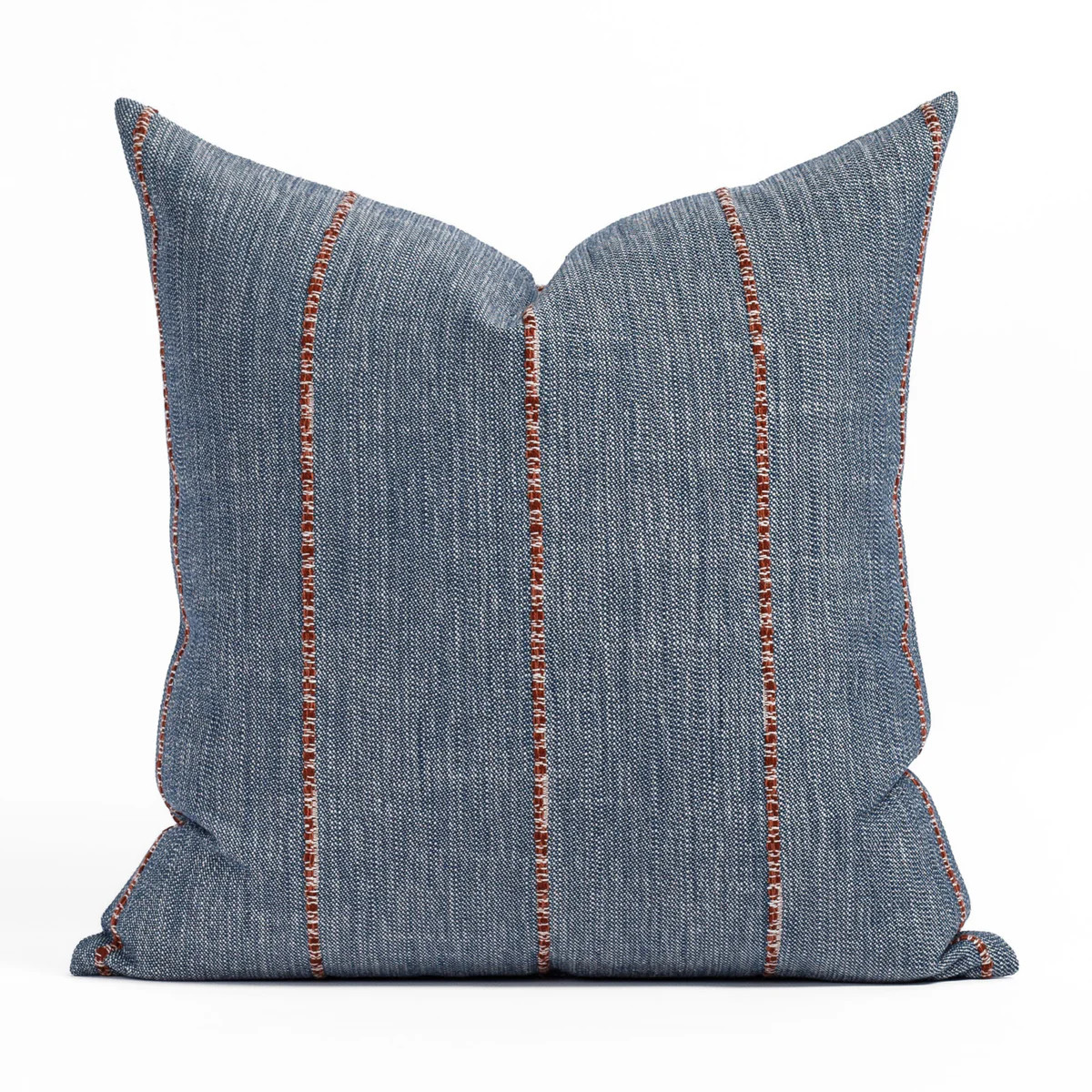 Brooklyn Stripe 22x22 Pillow, Navy & Rust | Tonic Living