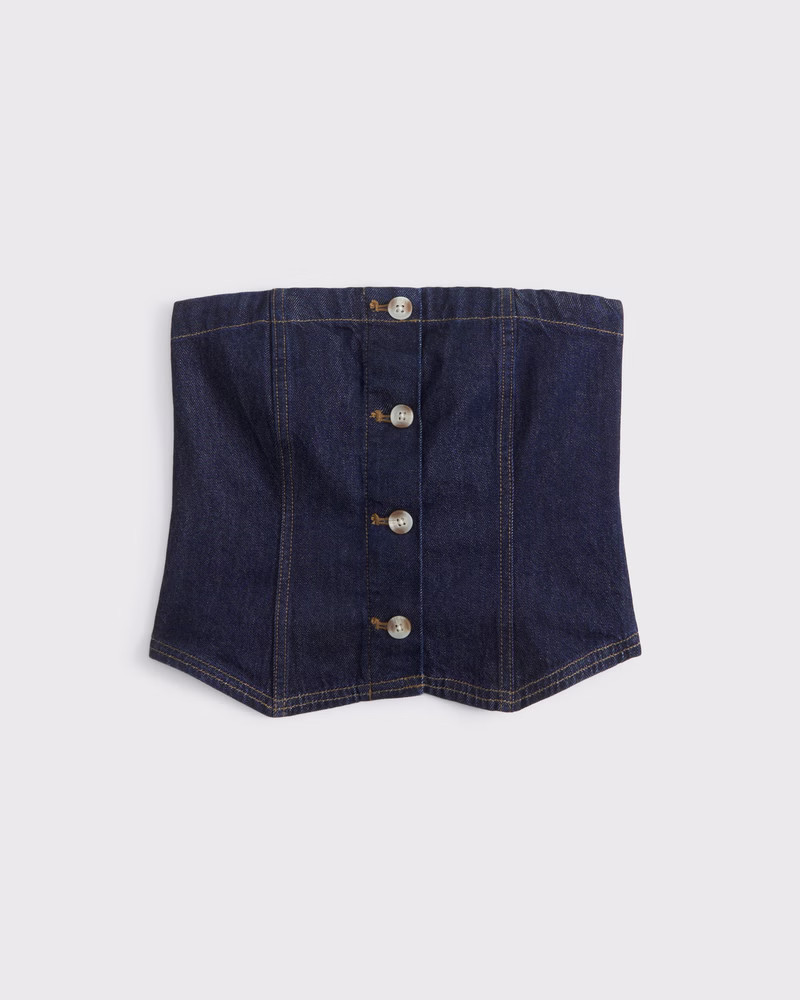 Abercrombie & Fitch Women's Strapless Denim Tube Top in Dark Denim - Size XS | Abercrombie & Fitch (US)