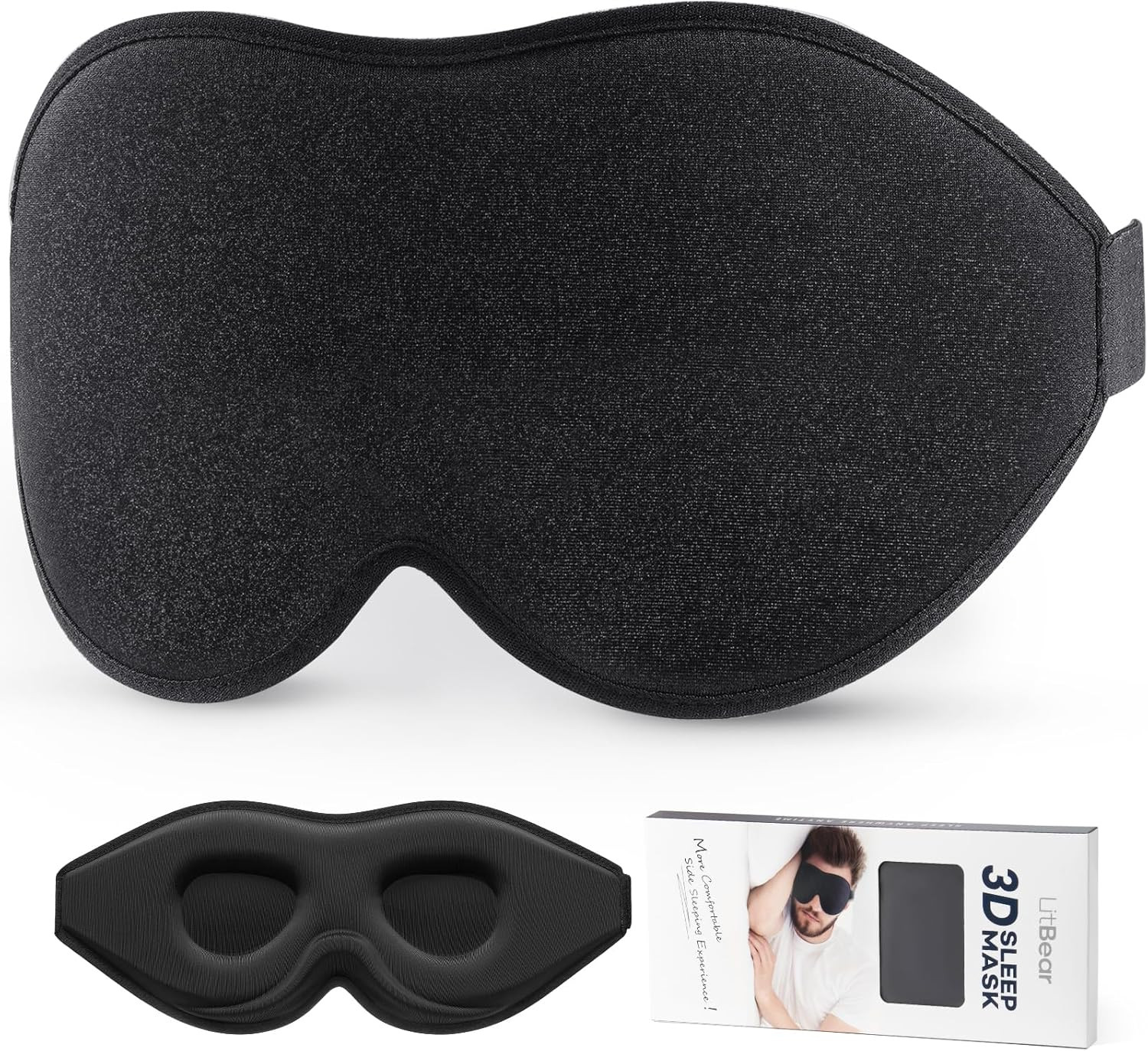LitBear Sleep Mask for Side Sleeper Women Men, Eye Mask for Sleeping | Amazon (US)