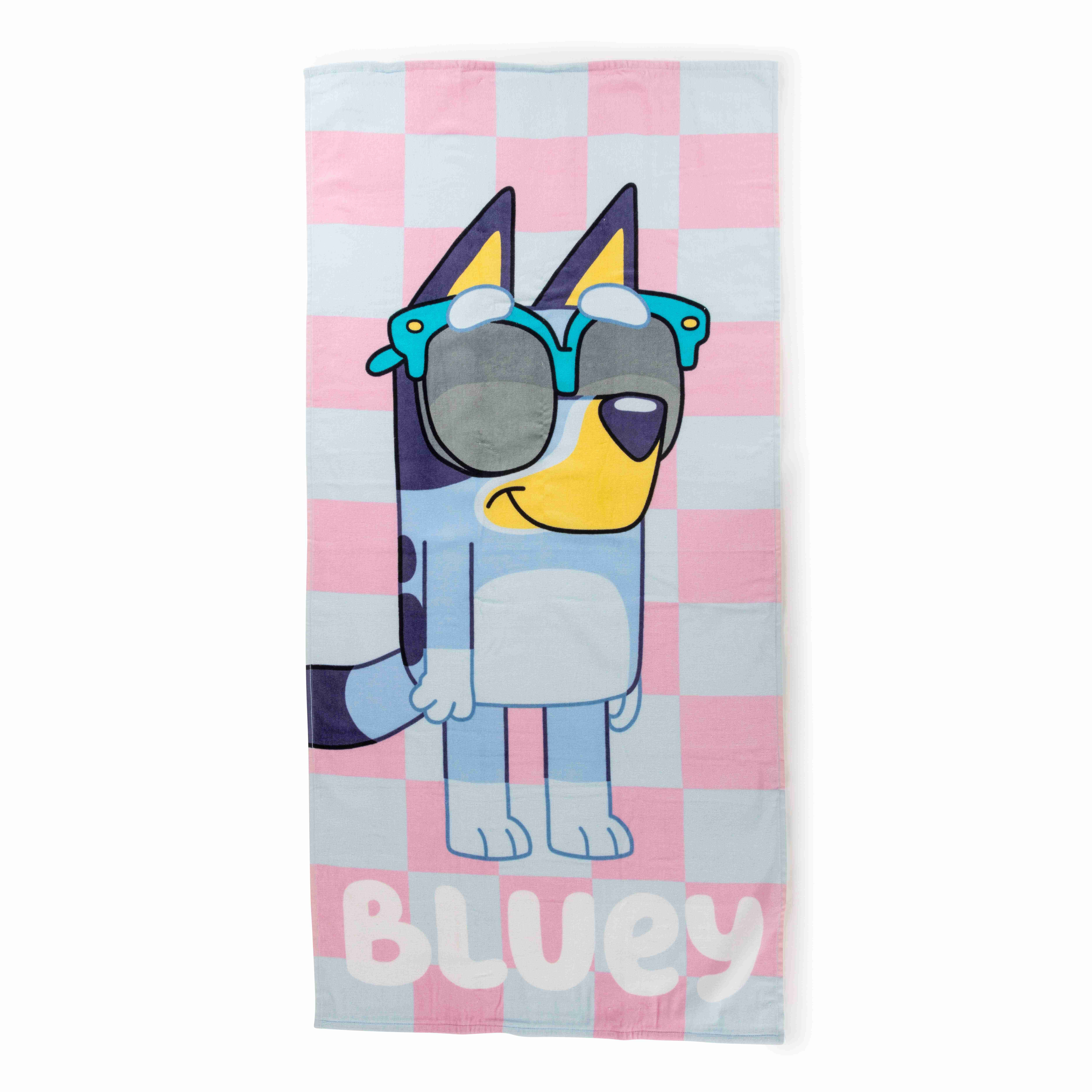 Bluey Cool Checks 28" x 58" Kids Beach Towel, Cotton, Blue, BBC Studios - Walmart.com | Walmart (US)