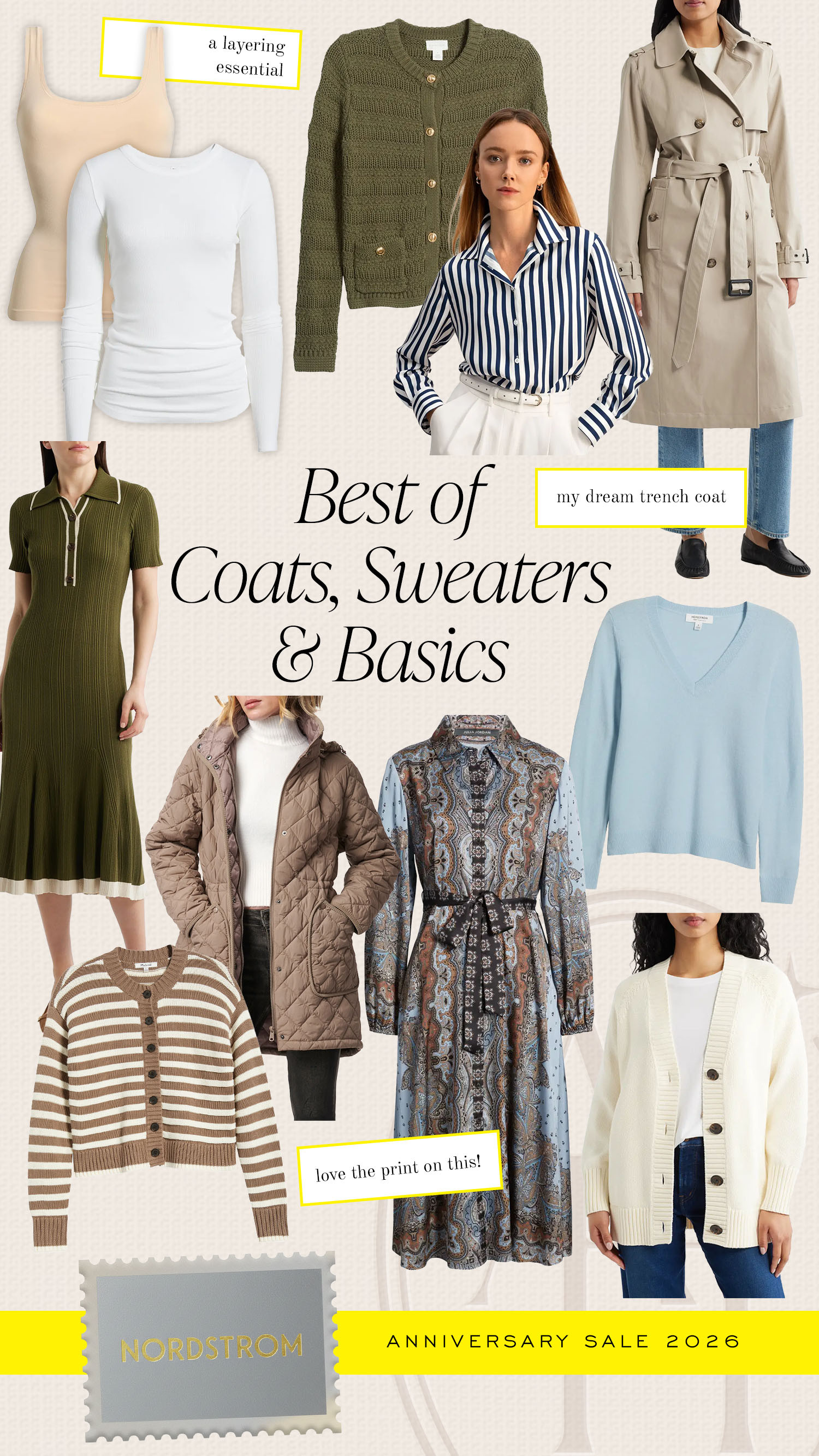 Nordstrom Anniversary sale best of coats, sweaters and basics that includes cashmere layers, classic coats & jackets, seasonal dresses and basic layers.  

 #LTKSaleAlert