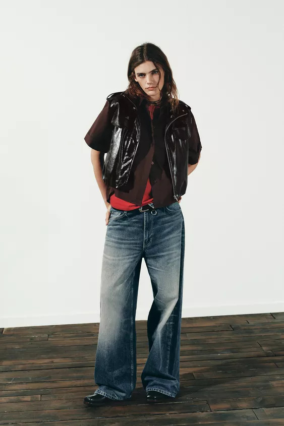 FAUX LEATHER PUFFER GILET | Zara UK