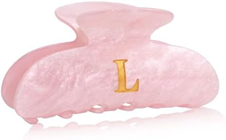 Acrylic Letter Hair Clips for Women - Pink Monogram Hair Claw Alphabet Large Hair Clip, Fashion G... | Amazon (US)