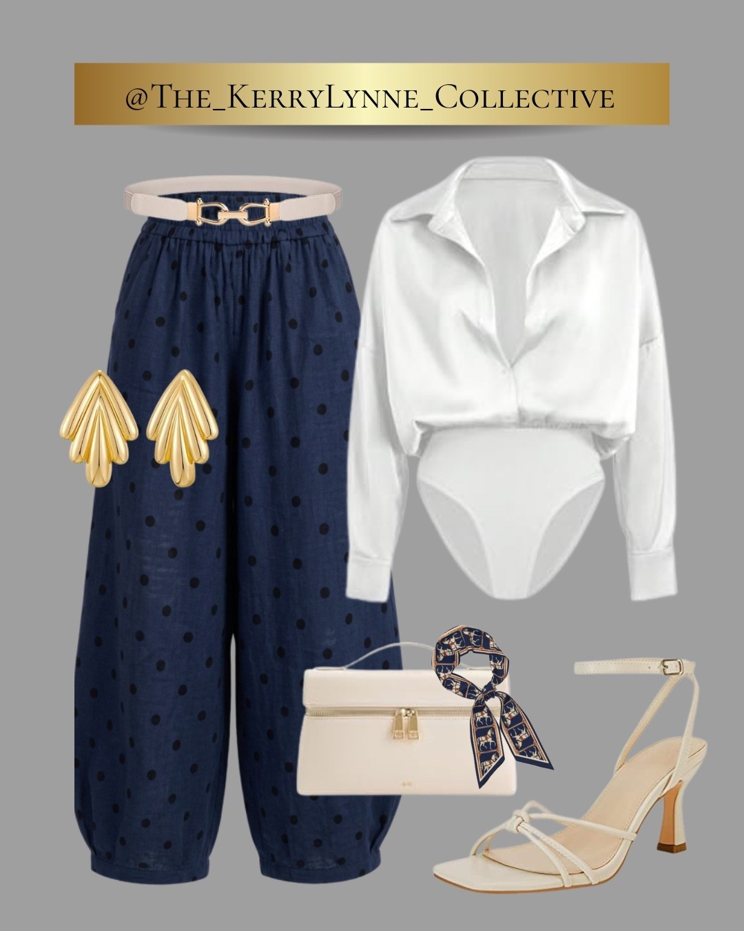 NAVY À LA MODE 🤍💙

Polka dots, polished details & a little something unexpected.

Proof that playful can still feel polished. 💙 I’m loving these statement polka-dot pants paired with a crisp white bodysuit and soft ivory accessories. The sculptural gold earrings add just enough drama, while the printed scarf gives the whole look that elevated, European-inspired finish.

It’s feminine, a little unexpected, and exactly the kind of outfit that makes getting dressed fun.

Comment SHOP for links! 🛍️

#NavyALaMode #LTKStyle #LTKFashion

#LTKgrwm #LTKootd