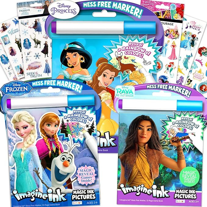 Classic Princess Magic Ink Coloring Super Set - 3 Books Featuring Disney Princesses, Frozen, and ... | Amazon (US)