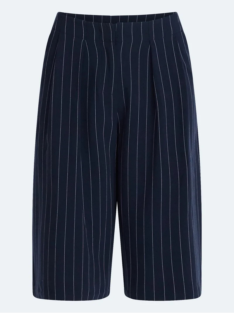 Scoop Women’s Pleated Culotte Pinstripe Pants, 22.5'' Inseam, Sizes 0-18 | Walmart (US)