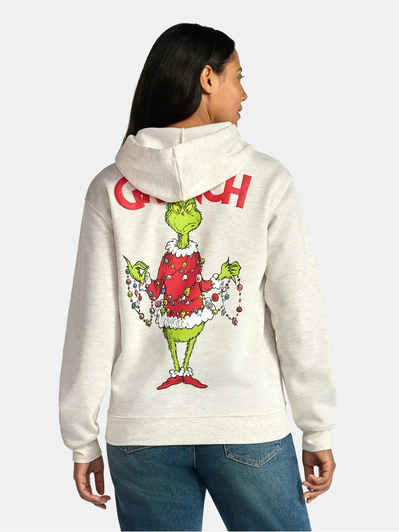 Dr Seuss The Grinch Women's Front Back Graphic Pullover Hoodie, Sizes XXS-XXL | Walmart (US)