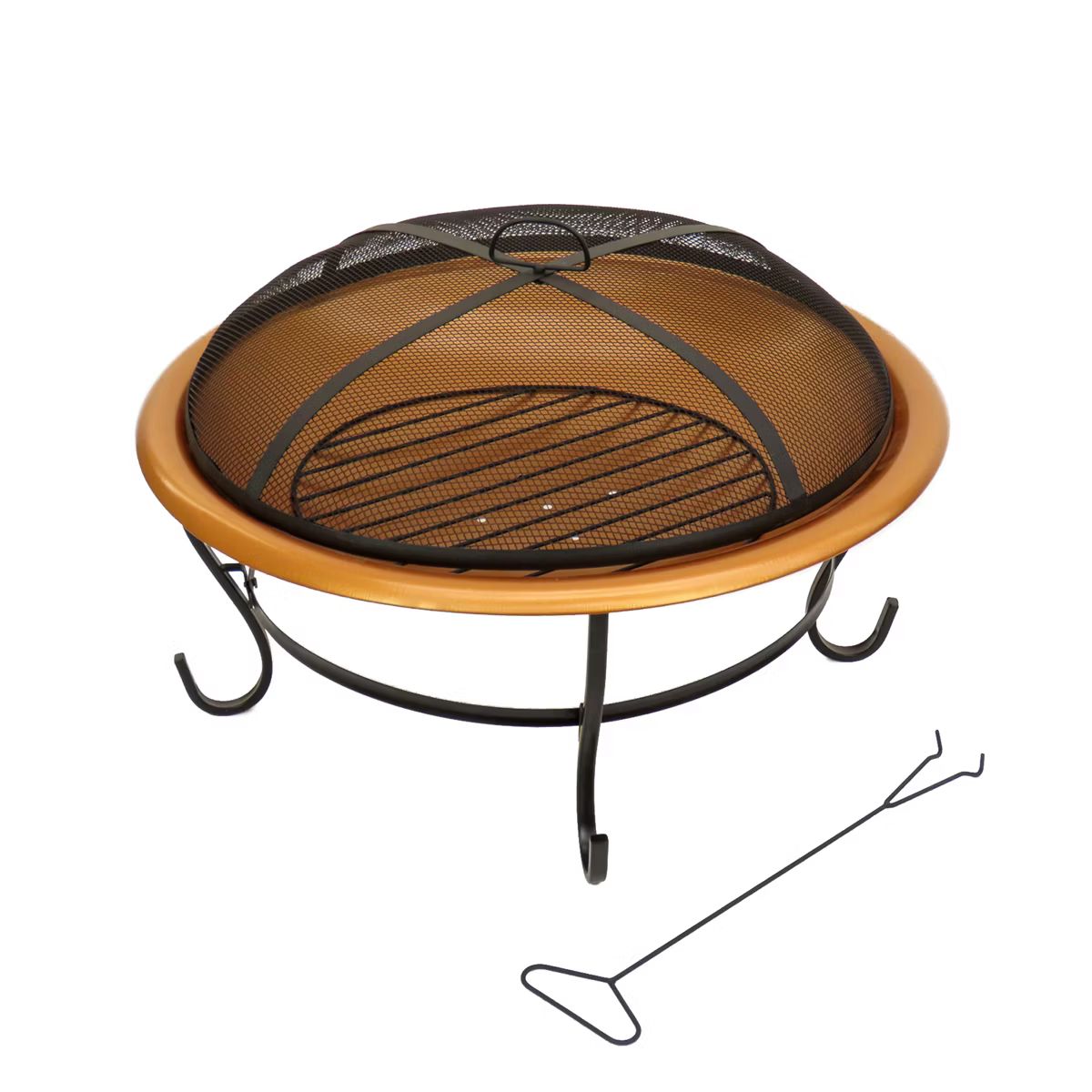 29" Copper Fire Pit with Stand and Screen - National Tree Company | Target