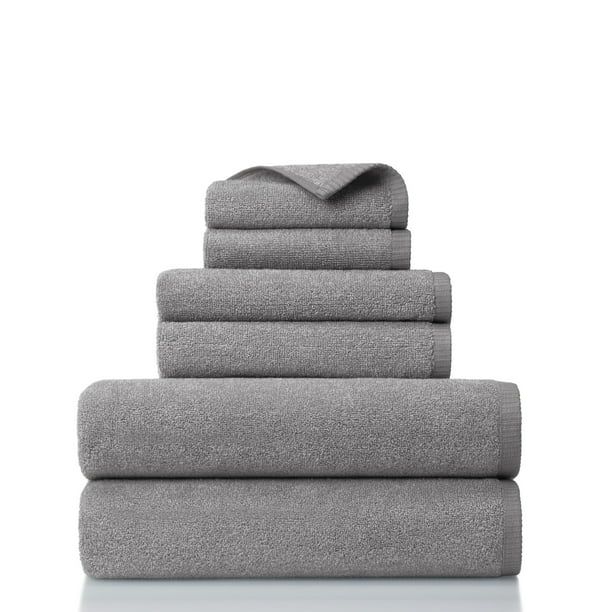 Gap Home Melange Organic Cotton 6 Piece Bath Towel Set Gray - Walmart.com | Walmart (US)