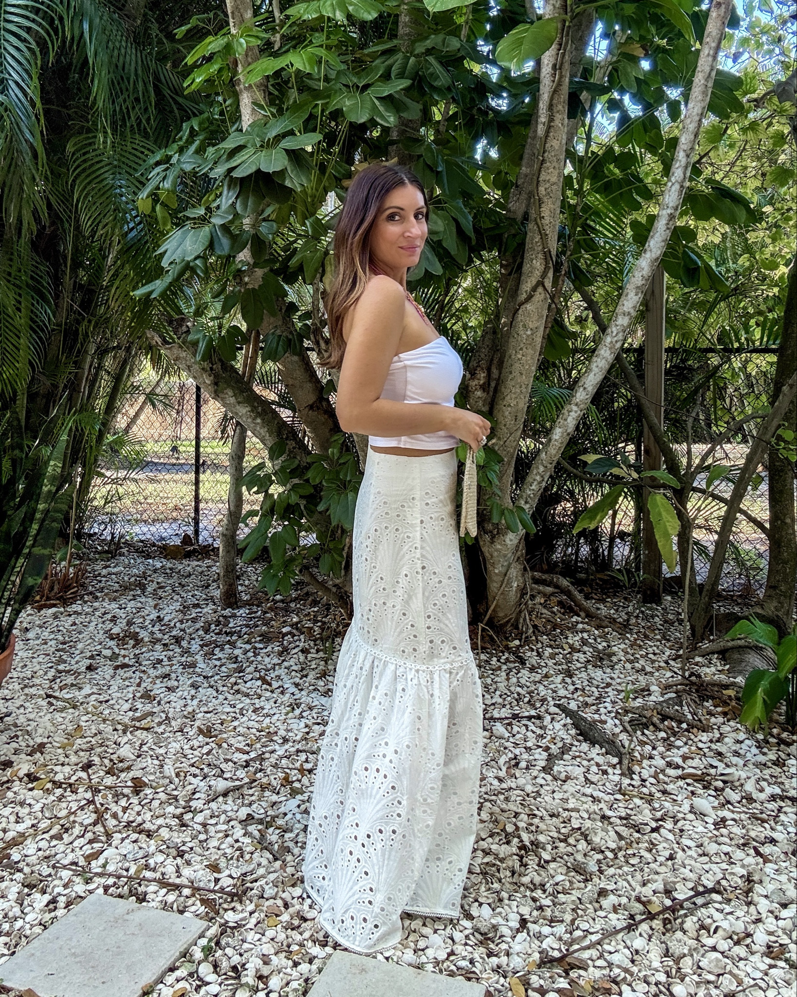 What I wore out to dinner on vacation in Naples, Florida
White tube top (medium)
White eyelet maxi skirt (medium)
Mesh rhinestone ballet flats
Fish shaped handbag

Casual outfit, spring break outfit, date night outfit, summer outfit, eyelet maxi skirt, all white outfit, summer dress 

#LTKootd #LTKSeasonal #LTKSaleAlert