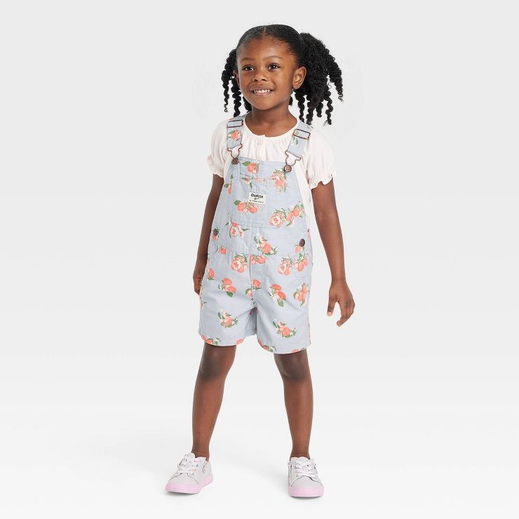 OshKosh B'gosh Toddler Girls' Peach Shortalls - Sage Green | Target