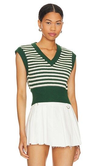 Elie Sweater Vest in Green & White | Revolve Clothing (Global)